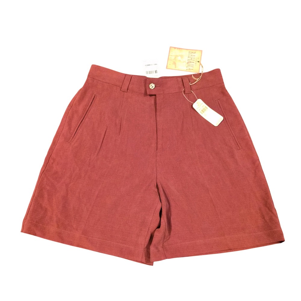 Tommy Bahama Crimson Silk Stretch Pleated Shorts Womens 6‎ Red High Rise NWT